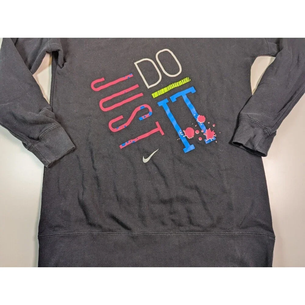 Vintage Nike Sweatshirt Women's Size Med Black Training Fitness 